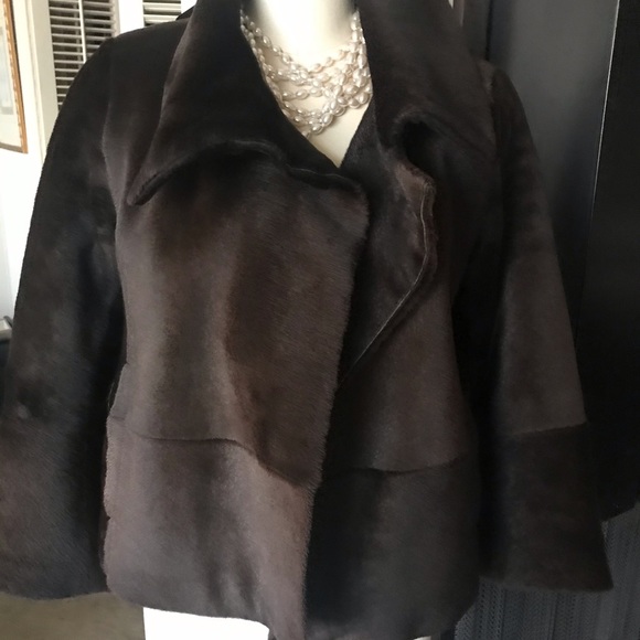 Banana Republic brown shearling jacket - Picture 7 of 8